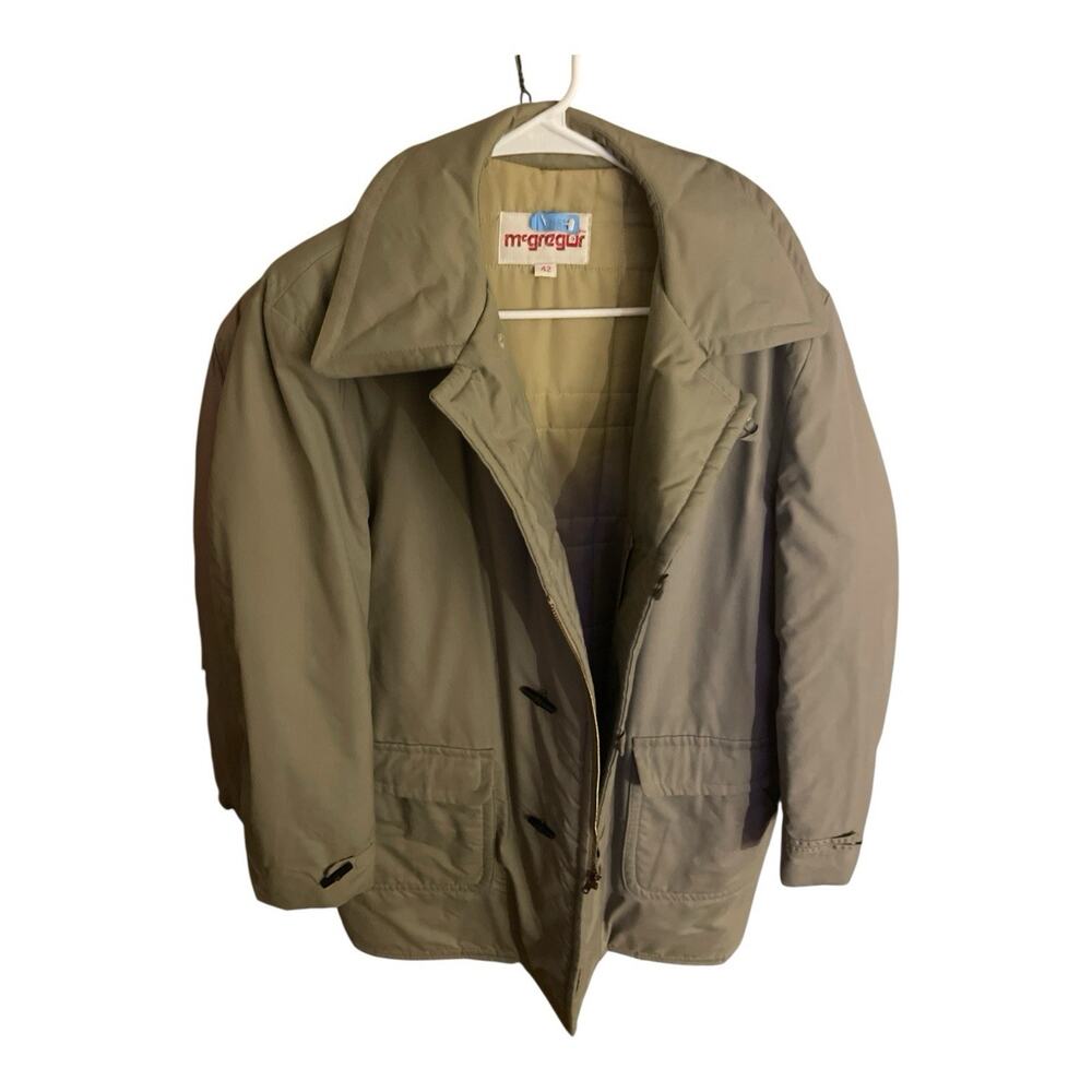 Vintage McGregor Jacket Mens 42 Tan Quilted Lined Coat Button Front Workwear‎